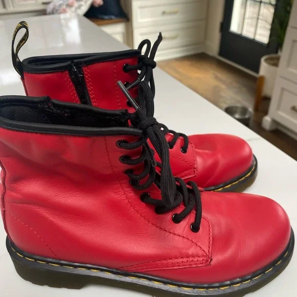 Dr. Martens Kids Red Boots - Picture 6 of 9